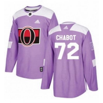 Youth Adidas Ottawa Senators 72 Thomas Chabot Authentic Purple Fights Cancer Practice NHL Jersey