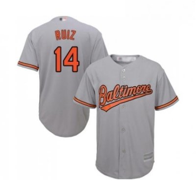 Youth Baltimore Orioles 14 Rio Ruiz Replica Grey Road Cool Base Baseball Jersey