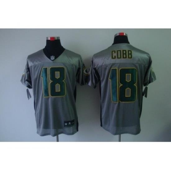 Nike Green Bay Packers 18 Randall Cobb Grey Elite ShadoW NFL Jersey