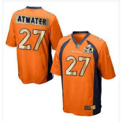 Nike Broncos #27 Steve AtWater Orange Team Color Mens Stitched NFL Game Super BoWl 50 Collection Jersey