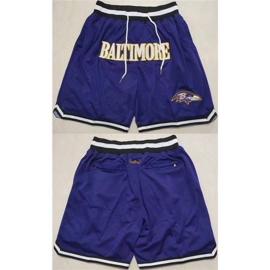 Men Baltimore Ravens Purple Shorts