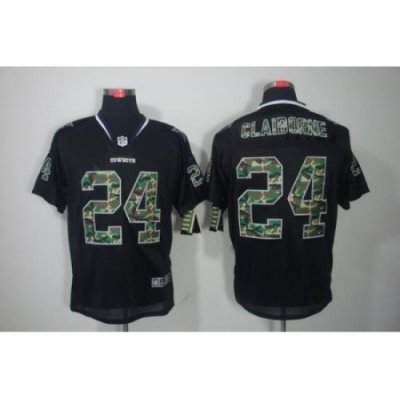 Nike Dallas Cowboys 24 Morris Claiborne Black Elite Lights Out Camo Number NFL Jersey