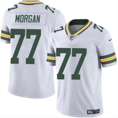 Youth Green Bay Packers 77 Jordan Morgan White 2024 Draft Vapor Untouchable Stitched Jersey