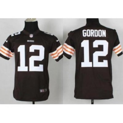 Youth Nike Cleveland Browns 12 Josh Gordon Brown NFL Jerseys