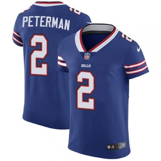 Nike Bills #2 Nathan Peterman Royal Blue Team Color Mens Stitched NFL Vapor Untouchable Elite Jersey