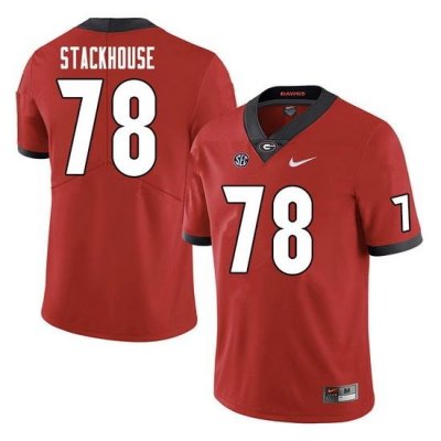 Men #78 Nazir Stackhouse Georgia Bulldogs College Football Jerseys Sale-Red