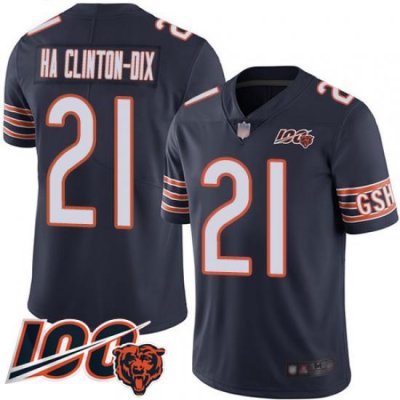 Men Chicago Bears 21 Ha Ha ClintonDix Navy Blue Team Color 100th Season Limited Football Jersey