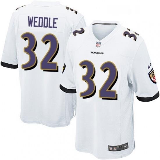 Mens Nike Baltimore Ravens 32 Eric Weddle Game White NFL Jersey