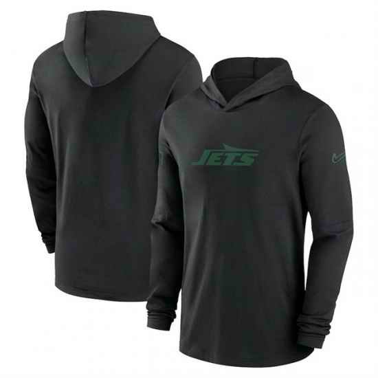 Men New York Jets Black Sideline Performance Hoodie