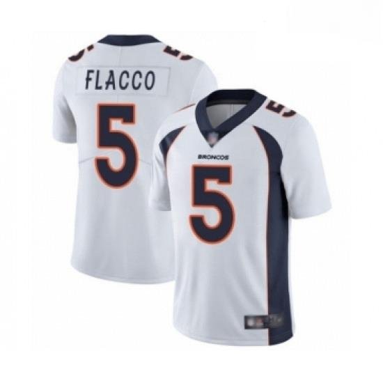 Men Denver Broncos 5 Joe Flacco White Vapor Untouchable Limited Player Football Jersey