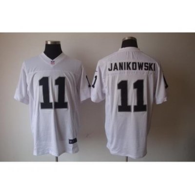 Nike Oakland Raiders 11 Sebastian Janikowski White Elite NFL Jersey