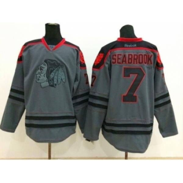 NHL chicago blackhawks #7 Brent Seabrook Charcoal Cross Check Jerseys