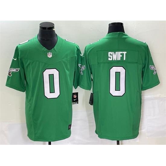 Men Philadelphia Eagles 0 D'andre Swift Green 2023 F U S E Vapor Untouchable Stitched Football Jersey