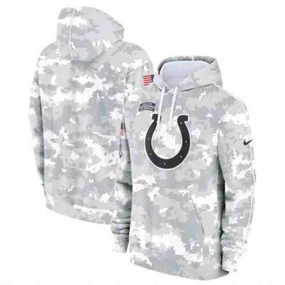 Youth Indianapolis Colts 2024 White Gray Salute To Service Pullover Hoodie