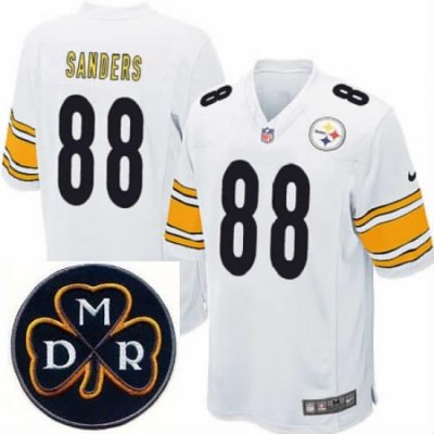 Men's Nike Pittsburgh Steelers #88 Emmanuel Sanders White Elite MDR Dan Rooney Patch Jerseys