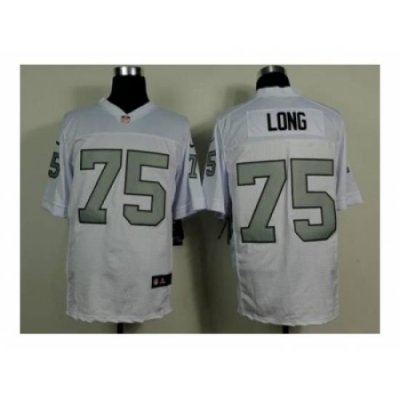 Nike Oakland Raiders 75 hoWie long White Elite number silver NFL Jersey