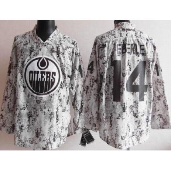 Edmonton Oilers 14# Jordan Eberle White Camo NHL Jerseys