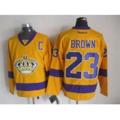 NHL Los Angeles Kings #23 brown stadium yellow jerseys