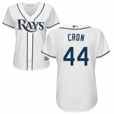 Womens Majestic Tampa Bay Rays 44 C J Cron Replica White Home Cool Base MLB Jersey