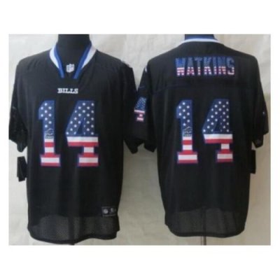 Nike Buffalo Bills 14 Sammy Watkins Black Elite USA Flag Fashion NFL Jersey