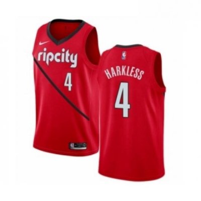 Youth Nike Portland Trail Blazers 4 Moe Harkless Red Swingman Jersey Earned Edition