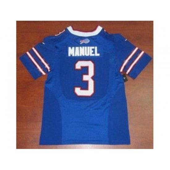 Nike Buffalo Bills 3 EJ Manuel Blue Elite NFL Jersey