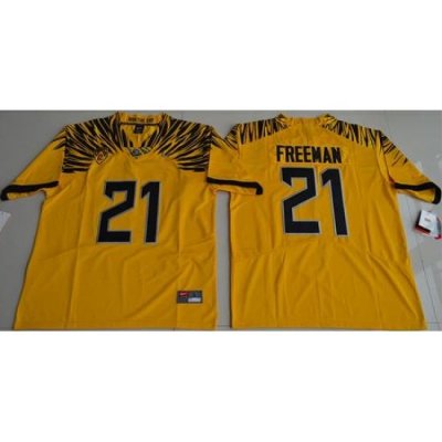 Ducks #21 Royce Freeman Yellow Limited Stitched NCAA Jersey