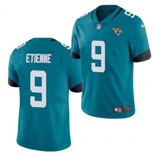 Nike Jacksonville Jaguars 9 Travis Etienne Teal 2021 Draft Vapor Limited Jersey