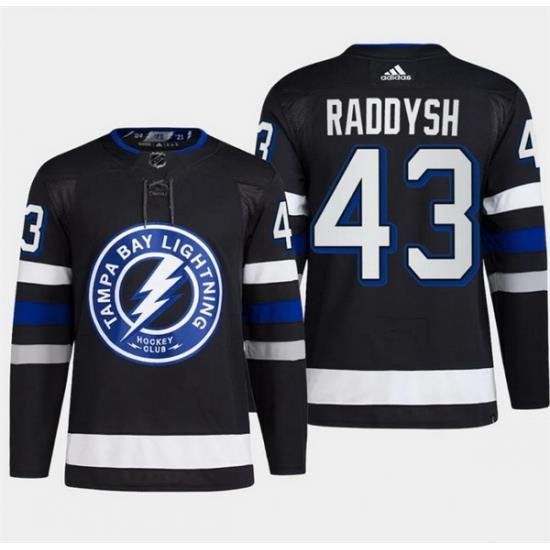 Men Tampa Bay Lightning 43 Darren Raddysh Black Alternate Premier Breakaway Stitched Jersey