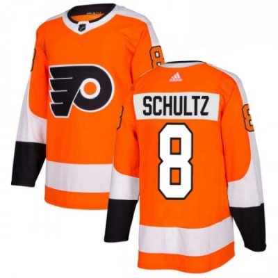 Mens Adidas Philadelphia Flyers 8 Dave Schultz Authentic Orange Home NHL Jersey