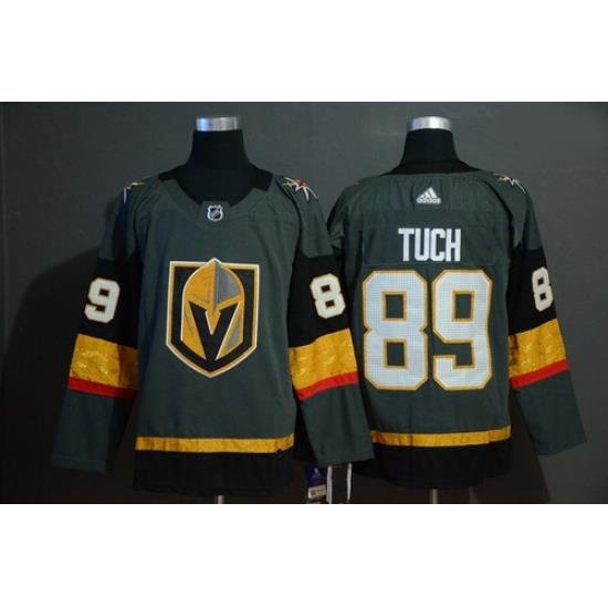 Vegas Golden Knights 89 Alex Tuch Gray With Special Glittery Logo Adidas Jersey