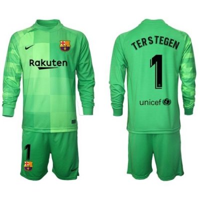 Men Barcelona Long Sleeve Soccer Jerseys 525