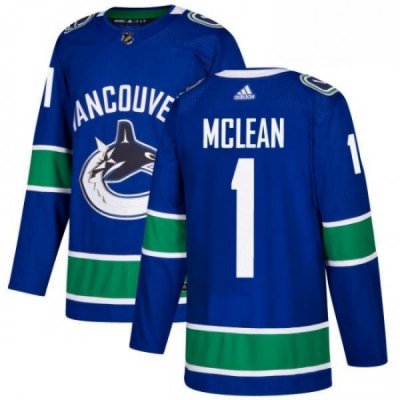 Youth Adidas Vancouver Canucks 1 Kirk Mclean Authentic Blue Home NHL Jersey