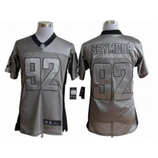 Nike Oakland Raiders 92 Richard Seymour Grey Elite ShadoW NFL Jersey