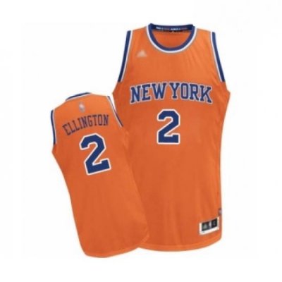 Mens New York Knicks 2 Wayne Ellington Authentic Orange Alternate Basketball Jersey