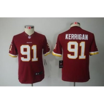 Youth Nike Washington Redskins 91# Kerrigan Red Limited Jerseys