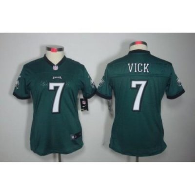 Women Nike Philadelphia Eagles 7# Michael Vick Green Color Limited Jerseys