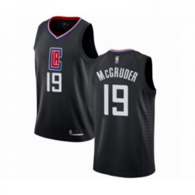 Mens Los Angeles Clippers 19 Rodney McGruder Authentic Black Basketball Jersey Statement Edition