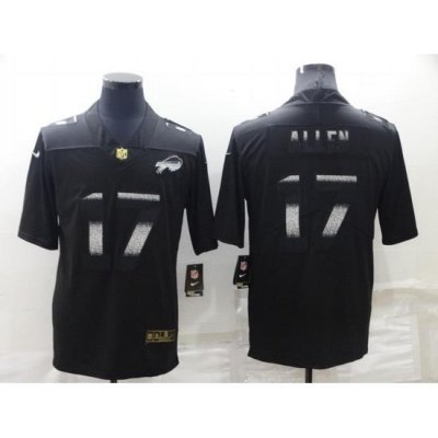 Men Buffalo Bills 17 Josh Allen Black Shadow Stitched Jersey