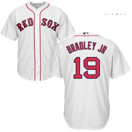 Mens Majestic Boston Red Sox 19 Jackie Bradley Jr Replica White Home Cool Base MLB Jersey