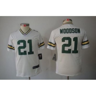 Nike Youth Green Bay Packers #21 Woodson White Color[Youth Limited Jerseys]