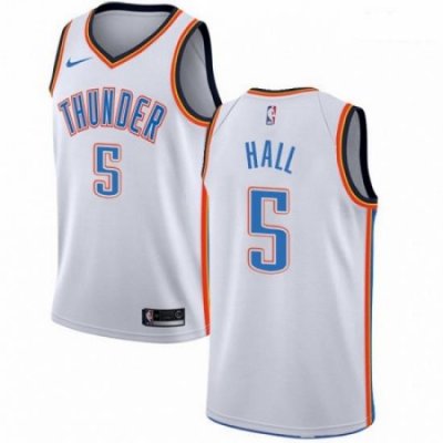 Mens Nike Oklahoma City Thunder 5 Devon Hall Swingman White NBA Jersey Association Edition