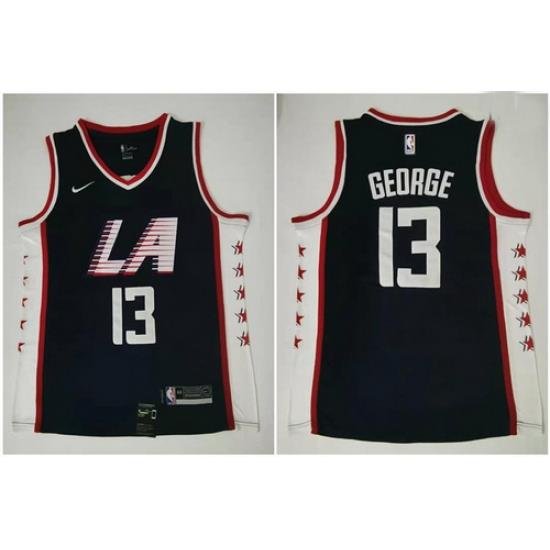 Clippers 13 Paul George Navy City Edition Nike Swingman Jersey