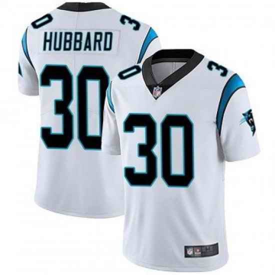 Youth Carolina Panthers #30 Chuba Hubbard White F U S E Stitched NFL Jersey