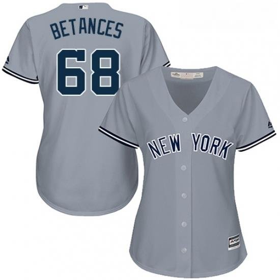 Womens Majestic New York Yankees 68 Dellin Betances Replica Grey Road MLB Jersey