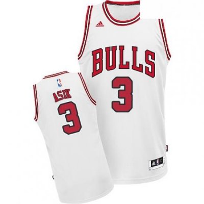 Youth Adidas Chicago Bulls 3 Omer Asik Swingman White Home NBA Jersey