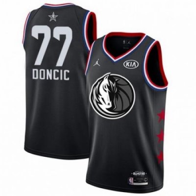 Mens Nike Dallas Mavericks 77 Luka Doncic Black Basketball Jordan Swingman 2019 All Star Game Jersey