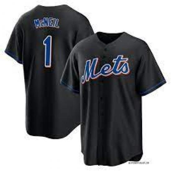 Men Nike NeW York Mets #1 Jeff McNeil Black Alternate Stitched Baseball Jersey