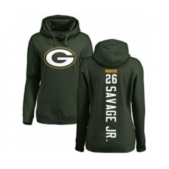 Football Womens Green Bay Packers 26 Darnell Savage Jr Green Backer Hoodie