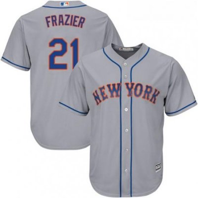 Youth Majestic New York Mets 21 Todd Frazier Replica Grey Road Cool Base MLB Jersey